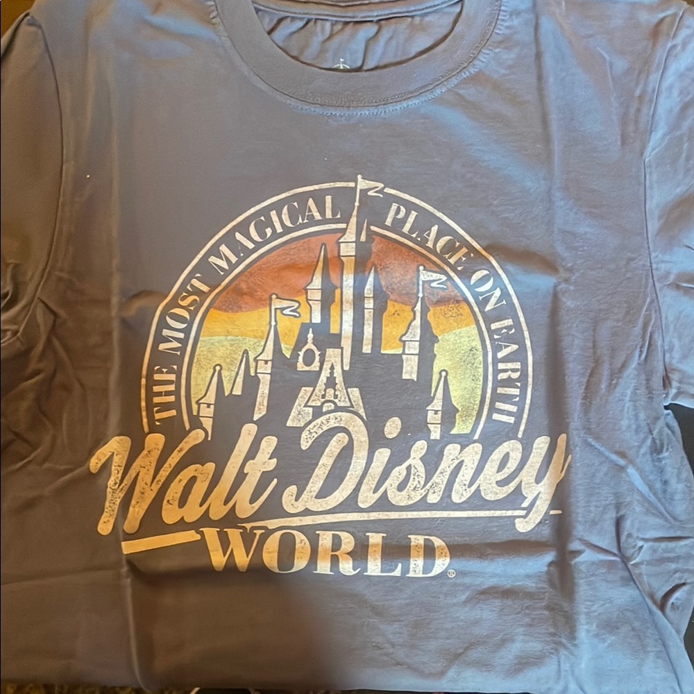 Disney Blue Short Sleeve Tee with Castle Design